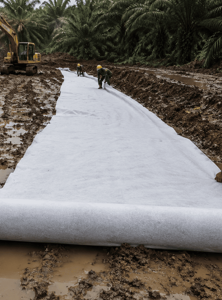Pekuatan Lahan Gambut - Perkuatan Lahan Berlumpur dengan Geotextile